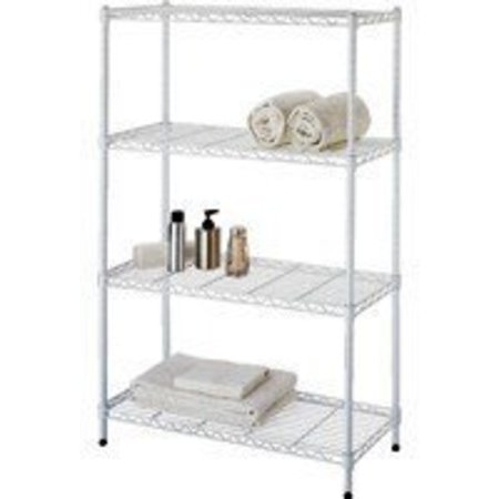 SIMPLE SPACES Simple Spaces 4-Tier Shelf Stacker, 48-1/4 In L X 31 In W X 13 In D, White SS-JR0404-WH
